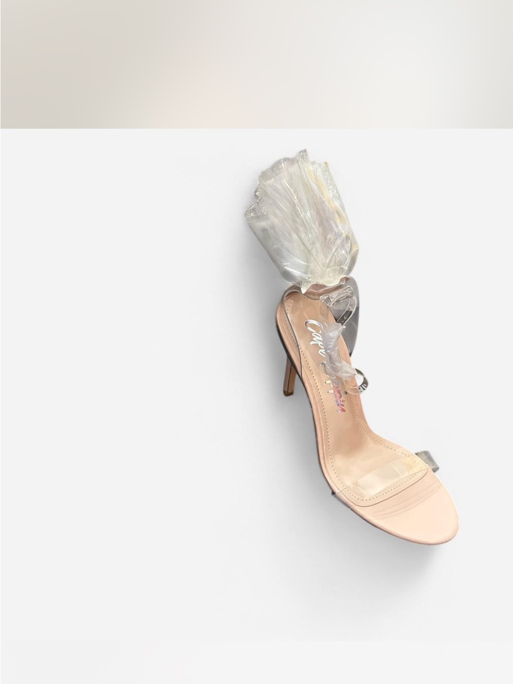 Clear Strap Nude Stiletto Sandal - Women